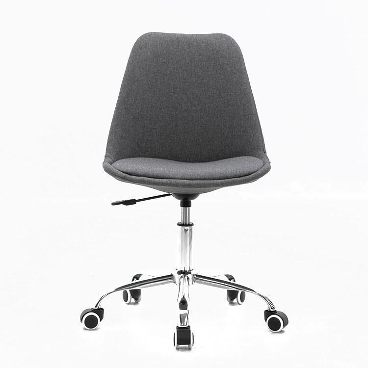 Lower Price 200kgs Low Back Nordic PP Covered Home Computer Office Swivel Chair with Fabric Seat