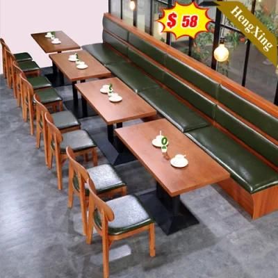 Wholesale Customized Restaurant Coffee Shop Furniture Square Wooden Dining Table with Chair Sofa