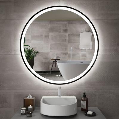 Low Price Silver Rectangle Round LED Backlit Lighted Make up Glass Mirror