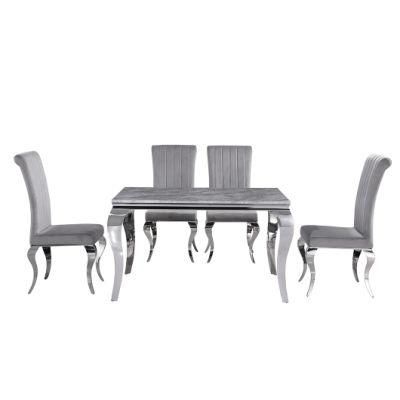 Modern Stainless Steel Dining Tables and Chairs Dining Room Furniture Made in China