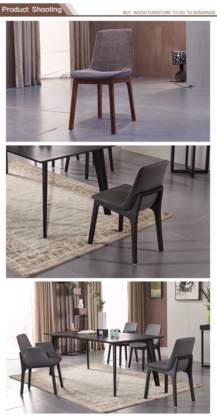 Leisure Ash Solid Wood Furniture Dining Table Set Leather Dining Chair From Guangdong Factory