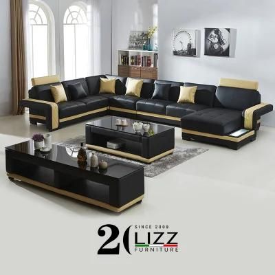 Wholesale Italian Design Home Furniture Living Room Leather Luxury LED Sofa