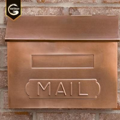 GS Factory Cast Stainless Steel Wall Mounted Waterproof Gold Yellow Bronze American Mailboxes with Safe Lock-0411