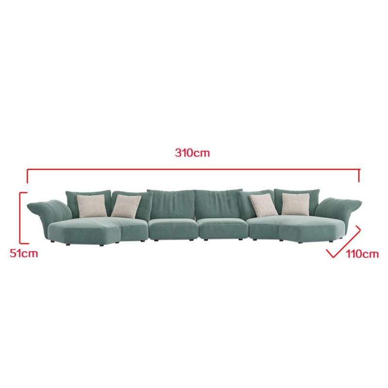 Good Quality Solid Wood Living Room Sofa Furniture Moder Long Couch Leisure Fabric Sofa
