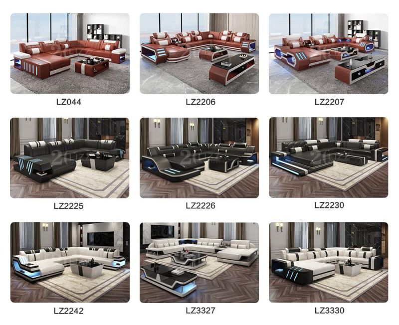 Luxury Customization Modern Home Furniture Sofa with LED