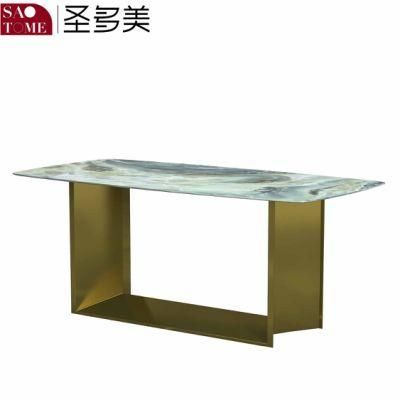 Modern Rock Furniture Stainless Steel Antique Bronze Dining Table