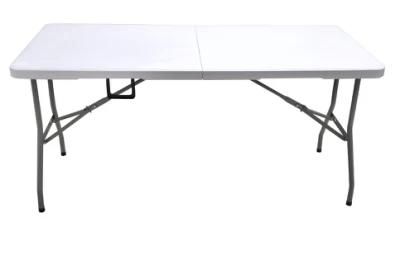 5FT Rectangle Plastic Folding Table, 60&quot; Blow Moulded Foldable Table