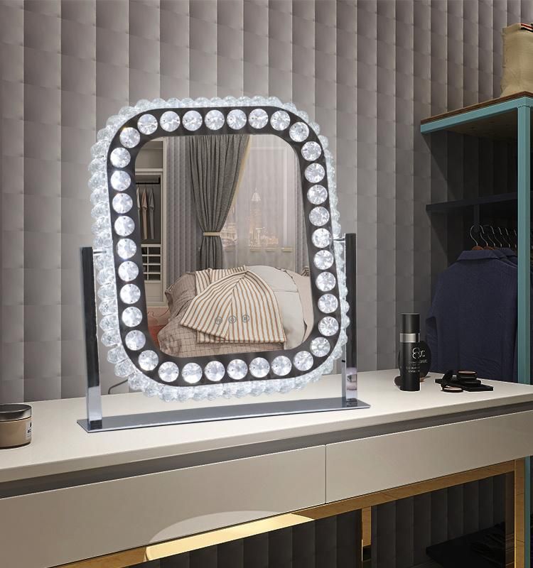 Home Decor LED Makeup Mirror Crystal Hollywood Vanity Mirror for Daily Use