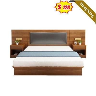 Wooden Home Hotel Furniture Upholstered Leather Surface King Size Queen Bedroom Beds