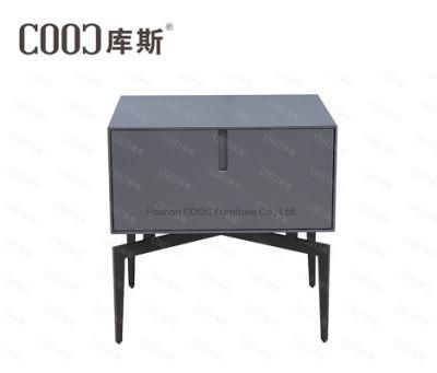 Modern Bedroom Furniture Charcoal Grey Baked Enamel Nightstands