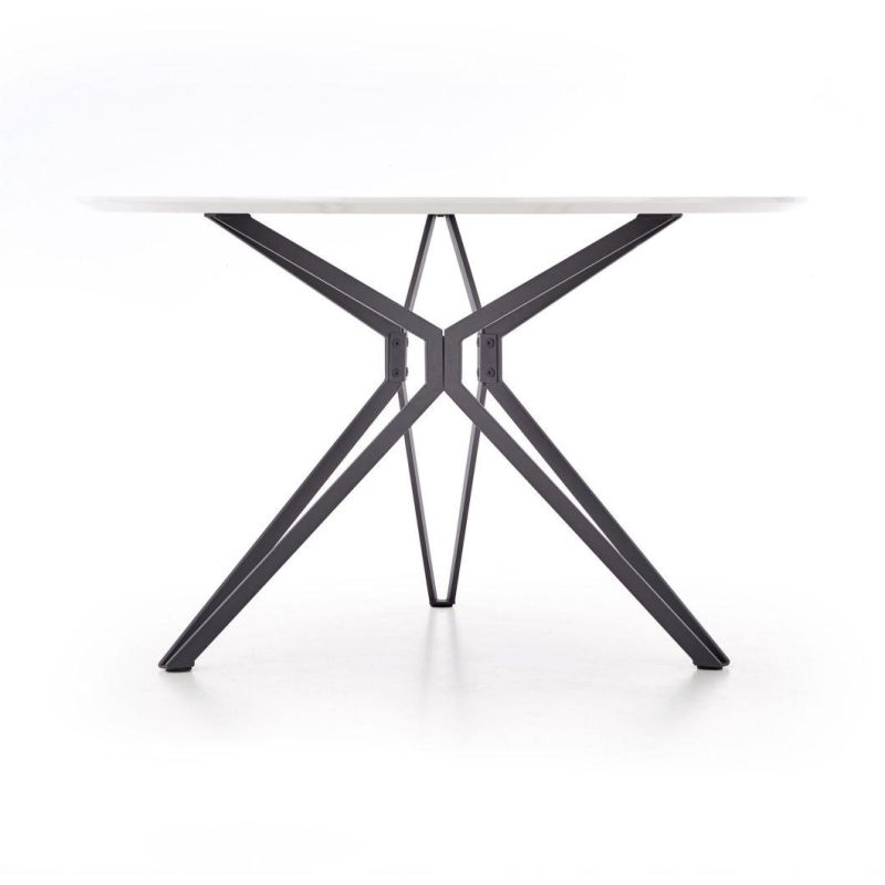 Fashionable Cheap Powder Coating Nordic Style Glass Dining Room Table Luxury Set