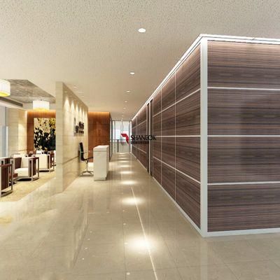 Elegant Wood Texture Office Partition