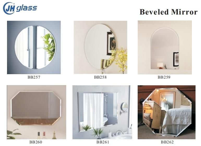 4mm Wall Mounted Bevel Edge Aluminum Mirror Silver Mirror Bathroom Mirror with Safety Film