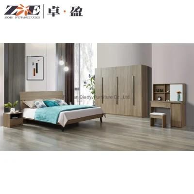 Modern Bedroom Furniture Luxury bedroom Set Big Headboard Double Bed MDF with Melamine