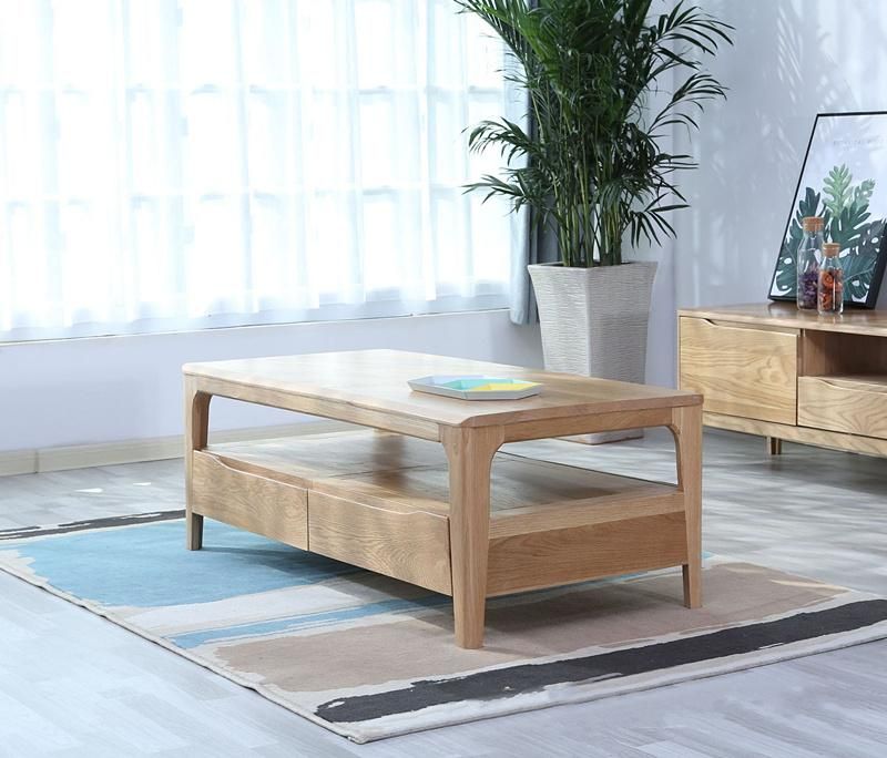 All Solid Wood White Oak Coffee Table Modern Minimalist Living Room Coffee Table 0088