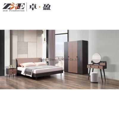 Home Luxury Storage Furniture Wardrobe Bedside Table Bed Bedroom Furniture Set
