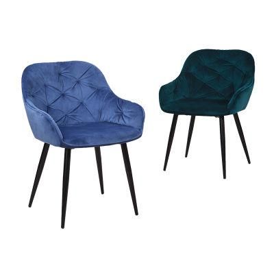 Cheap Nordic Modern Furniture Dining Room Chair Metal Leg Dinning Velvet Dining Chair