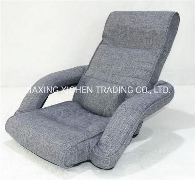 Grey Fabric Floor Seating Zaisu Stretching Floor Lazy Chair