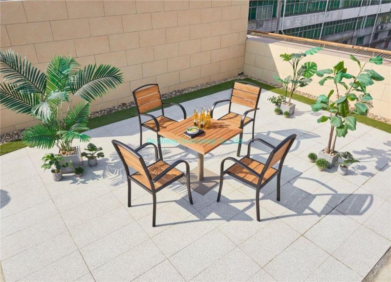 Hot Sale Fast Delivery White Aluminum Patio Furniture Garden Chairs Stackable Commercial Metal Outdoor Furniture