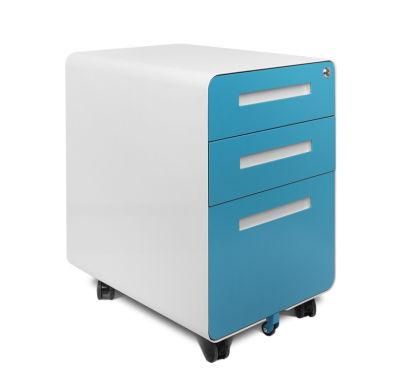 Modern Office Metal Drawer Cabinet Pre-Assembled Rolling File Cabinet