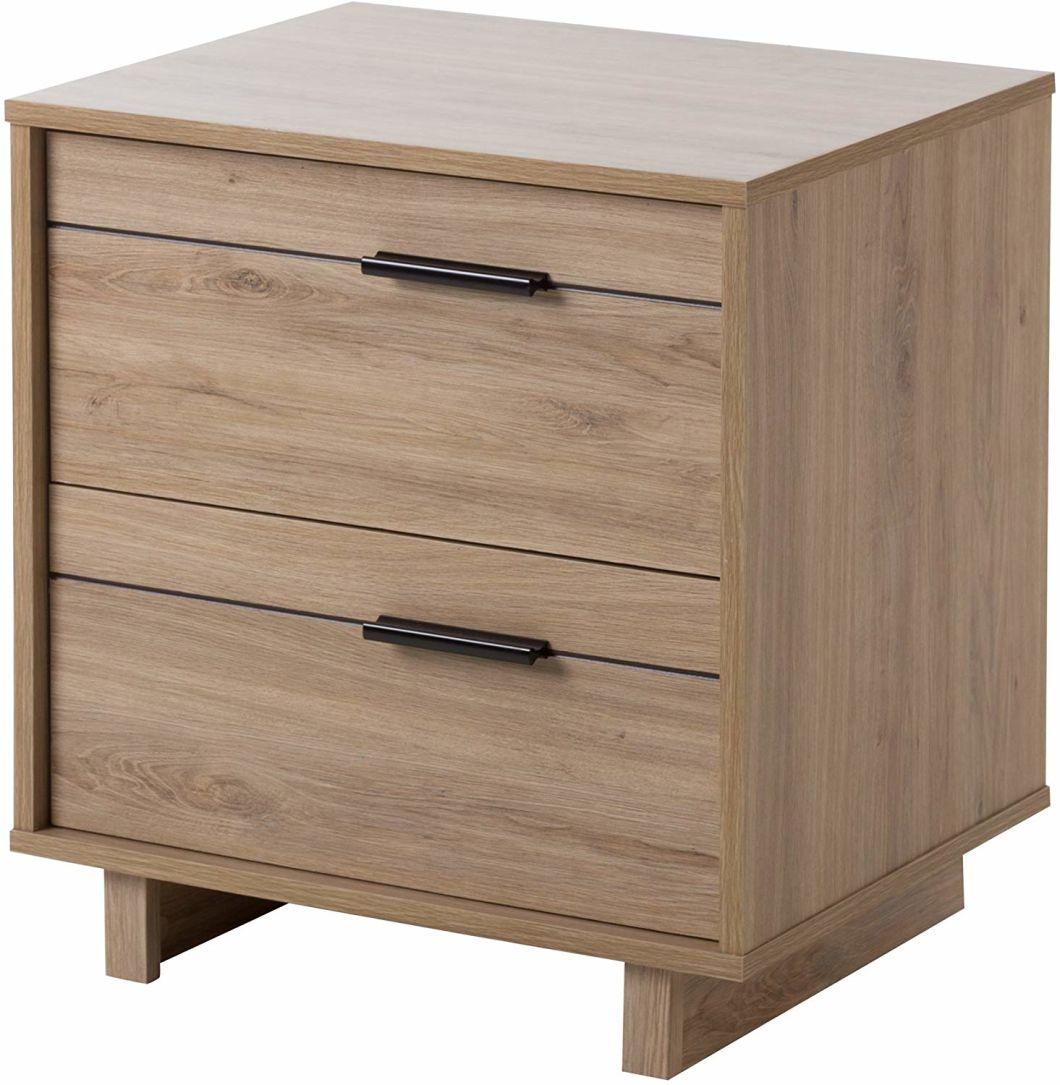Fynn Collection Nightstand Rustic Oak Bedroom Furniture with 2-Drawer