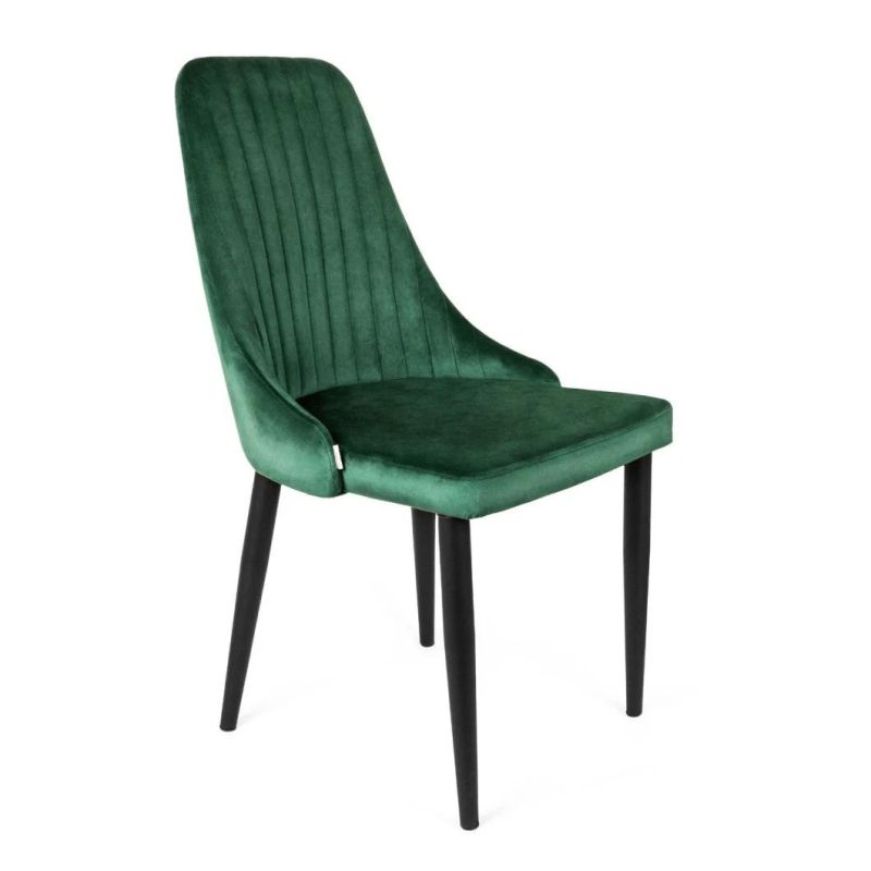 Luxury Stainless Steel Legs Upholstered Velvet Dining Room Chairs Modern