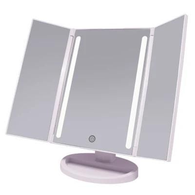 Makeup Vanity LED Lighted 3 Way Folding Mirror for Fancy Girls