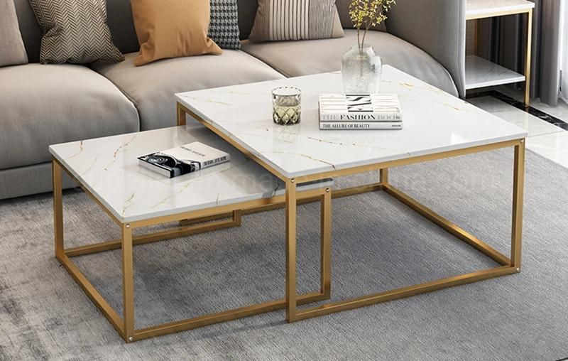 High Fashion Cheap White Marble Square Center Coffee Table