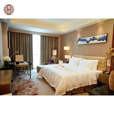 Brown Fabric Bed Hotel Living Room Modern Bedroom Furniture