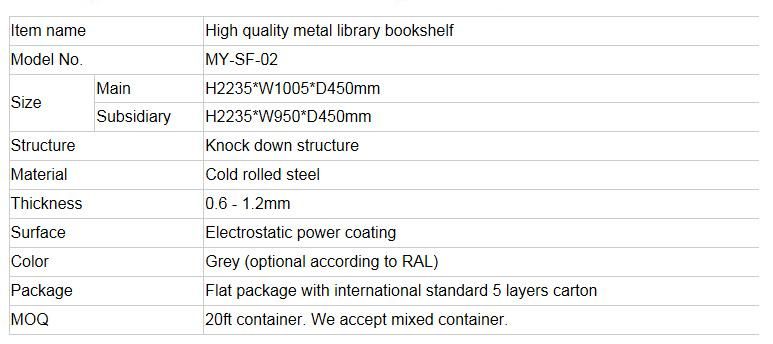Double-Sided Steel-Wood Bookshelf for Library Use
