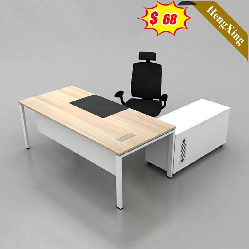 Wholesale Wooden Factory Low Price OEM Oak and White Computer Table Furniture Office Desk