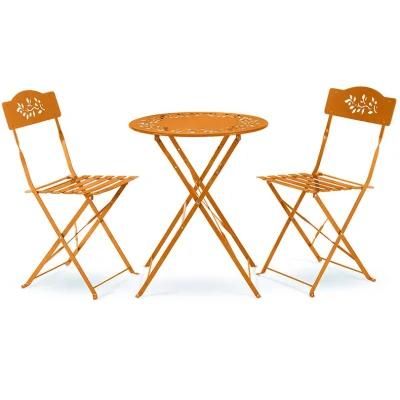 Colorful Modern Furniture Solid Metal Leisure Garden Bistro Sets