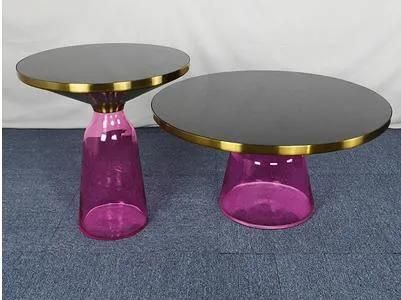 Luxury Furniture Purple Glass Coffee Table