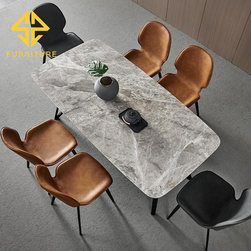 Commercial Furniture Rock Stone Table with Stainless Steel Legs