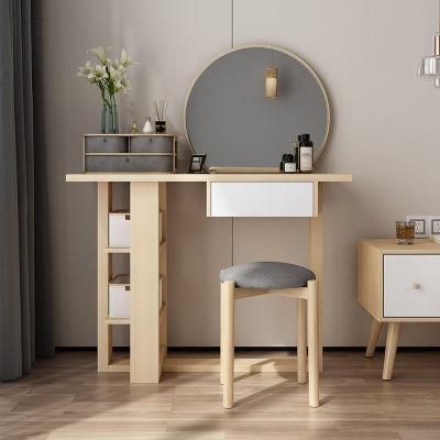 Simple and Fashionable Warm Wood Color Dressers, Orderly Storage Dressing Table Bedroom Furniture Custom Made