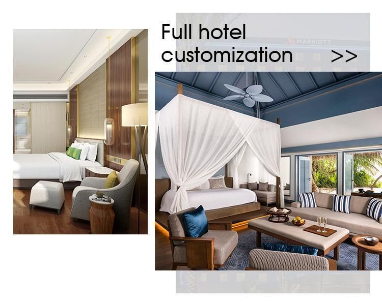 Custome Made Modern 4 & 5 Star Hotel Bedroom Guest Room Loose & Fixed Furniture Set for Villa Apartment Resort House