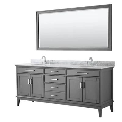 China Factory Wholesale Modern Luxury 80&quot; Double Bathroom Vanity-Dark Grey