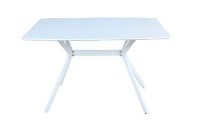 Wholesale Home Hotel Furniture Modern Design White Wood Top Steel Dining Table for Garden