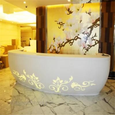 Luxurious Design Solid Surface Commercial Salon LED Reception Counter