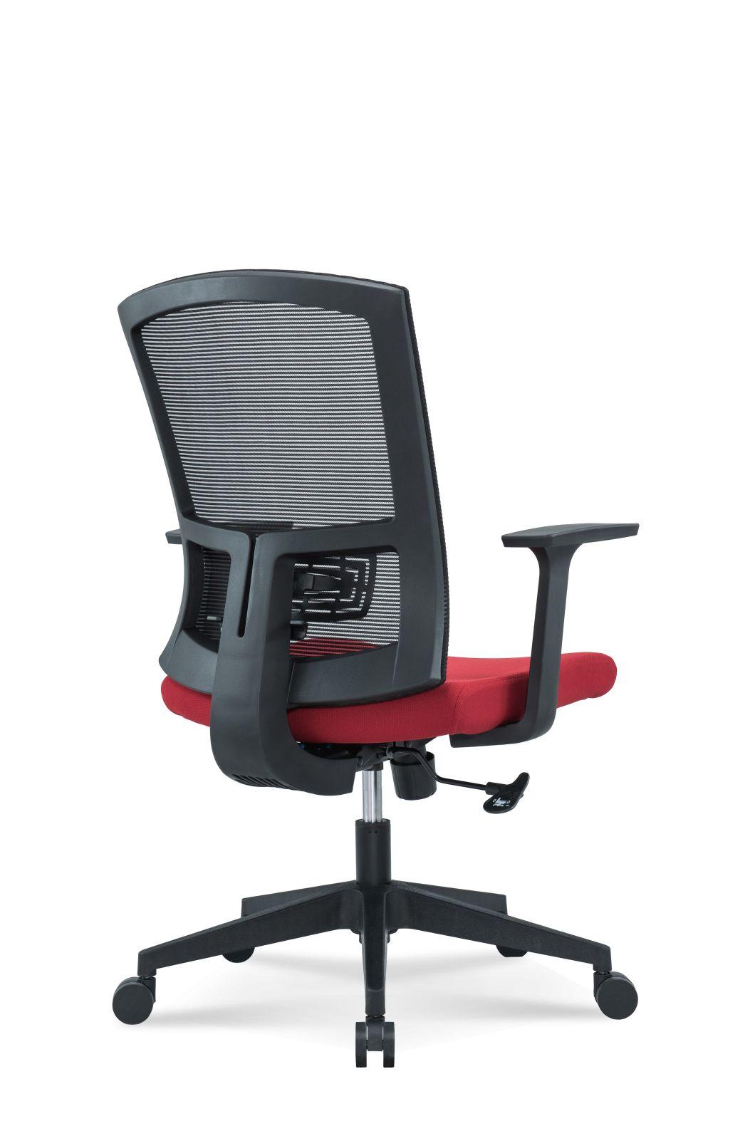 Medium Back Swivel Staff Lumbar Support and Headrest Modern Fabric Office Chair