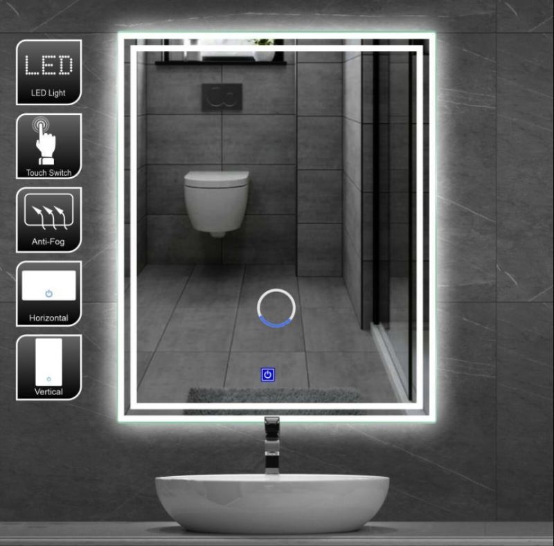 LED Mirror Bathroom with Light Anti-Fog Dimmable Lighted Mirror