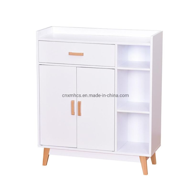 Wooden Floor Display Storage Cabinet Bookshelf with Doors Sideboard Cabinet File Cabinet Bedroom Living Room