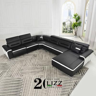 U Shape Leather Living Room Sofa by Modern Furniture Factory