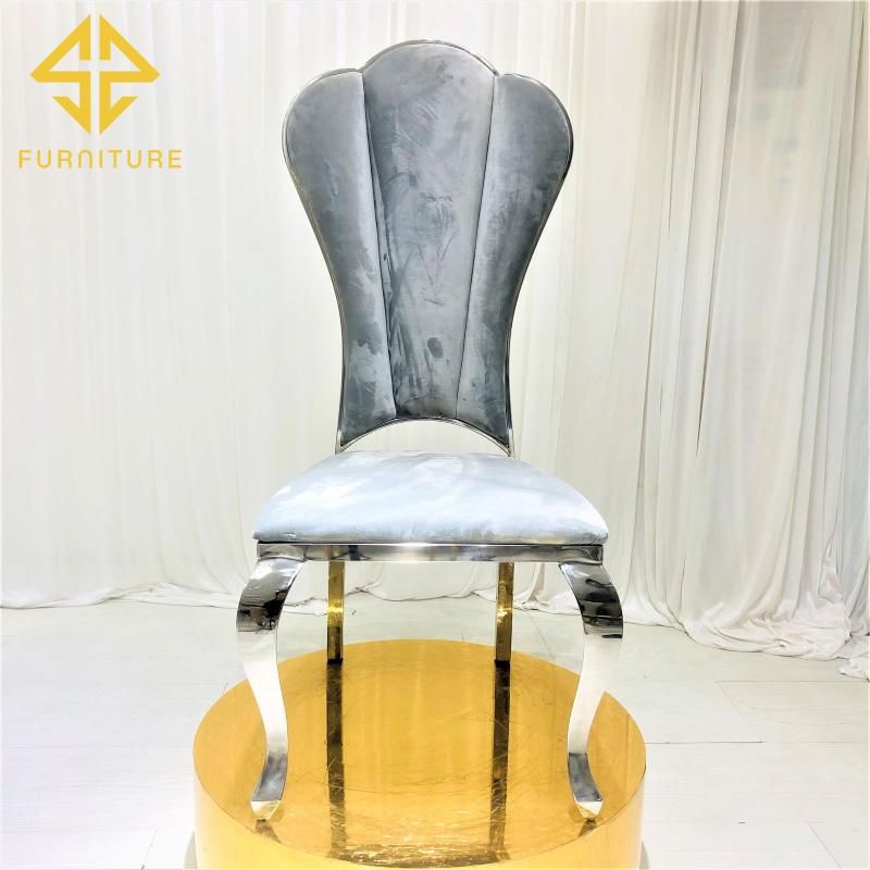 Hote Sale Hotel Furniture Velvet Upholstered Chrome Dining Chair