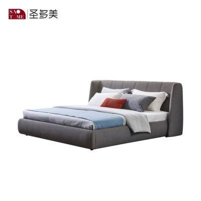 Grey Customized Modern Wooden Home Furniture Adult Bed