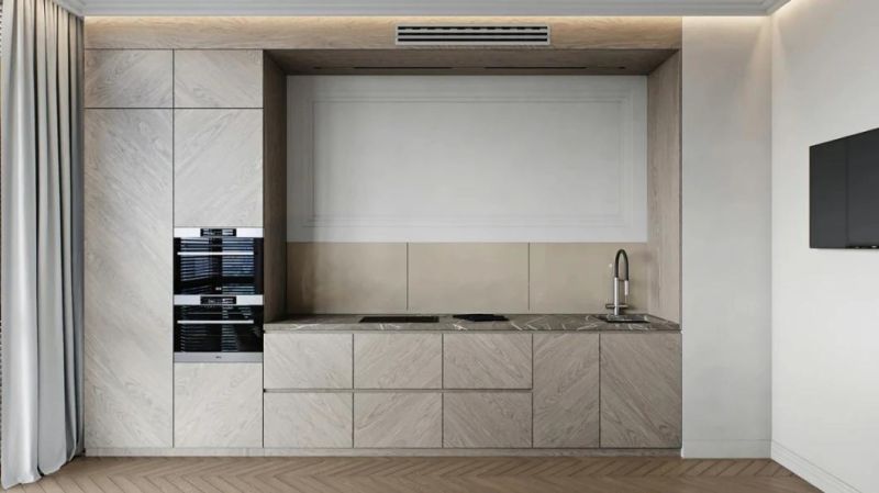 Veneer Finish Kitchen Sink and Kitchen Cabinets (KV05)