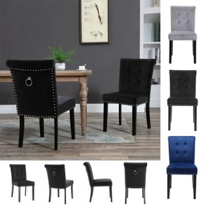 Modern Low Back Velvet Dining Chair with Back Ring