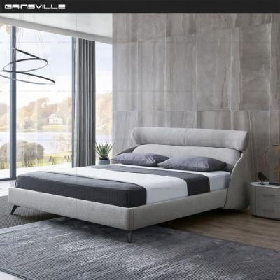 Gainville Factory Modern Bedroom Sets King Bed with Metal Frame Headboard Fabric Bed