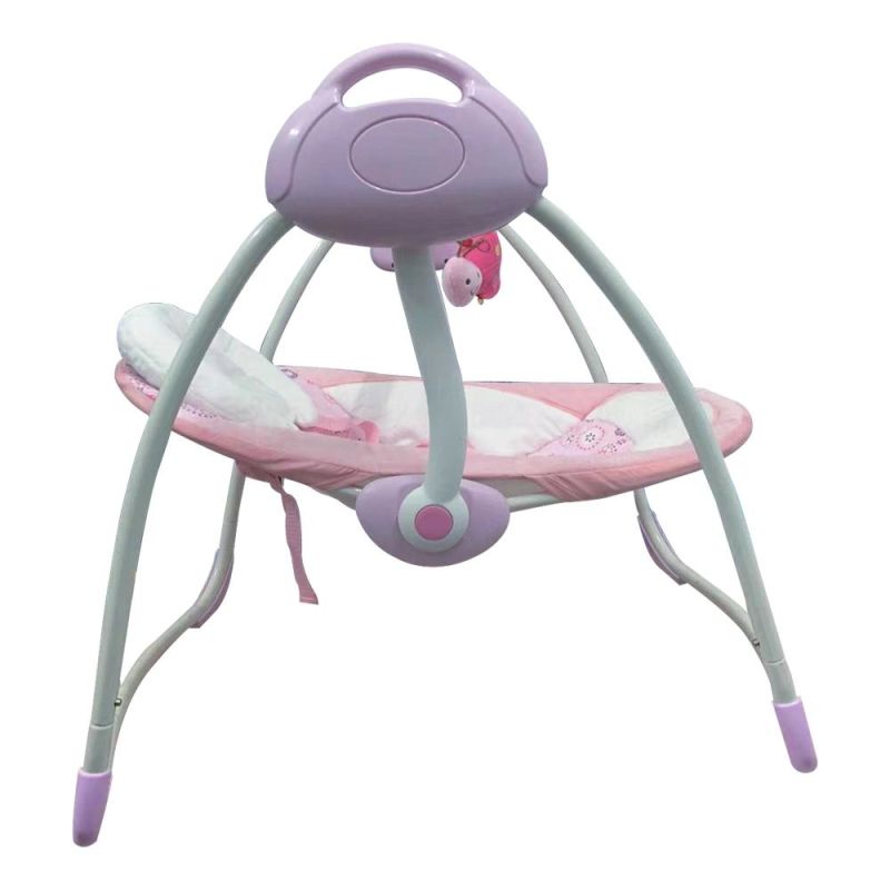 Baby Girl Musical Rocker Multifunctional Electric Baby Rocking Chair with Remote Control Pillow &Mosquito Net