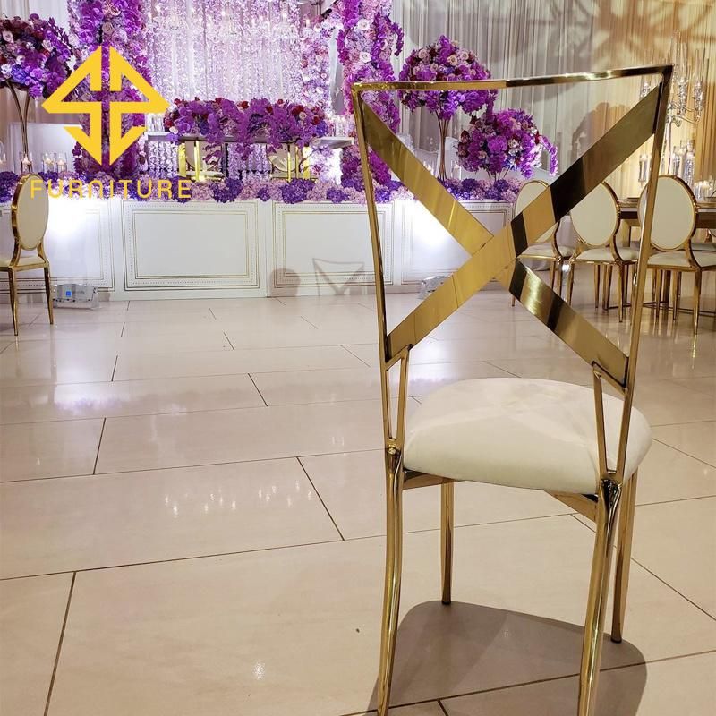 Sawa Foshan Factory Low Price Wholesale Stainless Steel Wedding Event Dining Chair